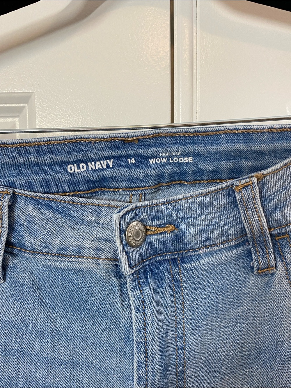 2fer!! Old Navy Light Blue and Black High-Rise Wow Loose Jeans Size 14 - Picture 3 of 4